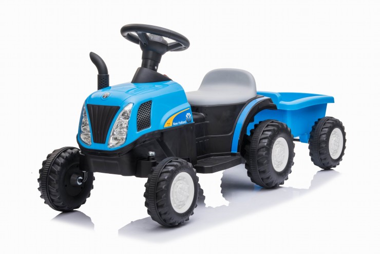 Детский электромобиль трактор с прицепом Jiajia (Синий) 8220219B-T7