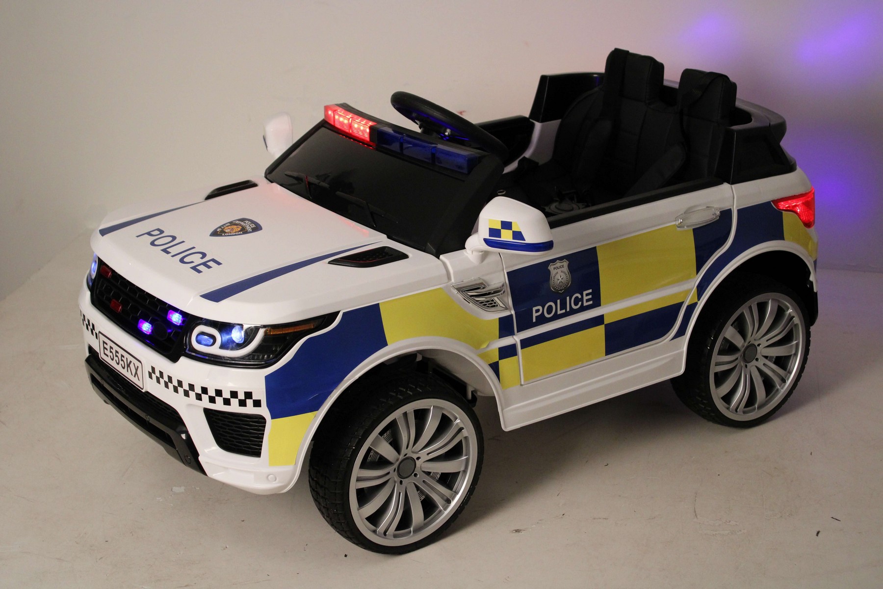Электромобиль Полиция Range Rover Police с пультом (Белый) E555KX